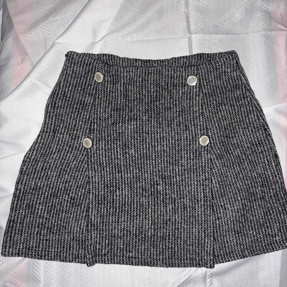 SHEIN Black and White Tweed Mini Skirt